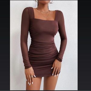 Chocolate brown bodycon dress